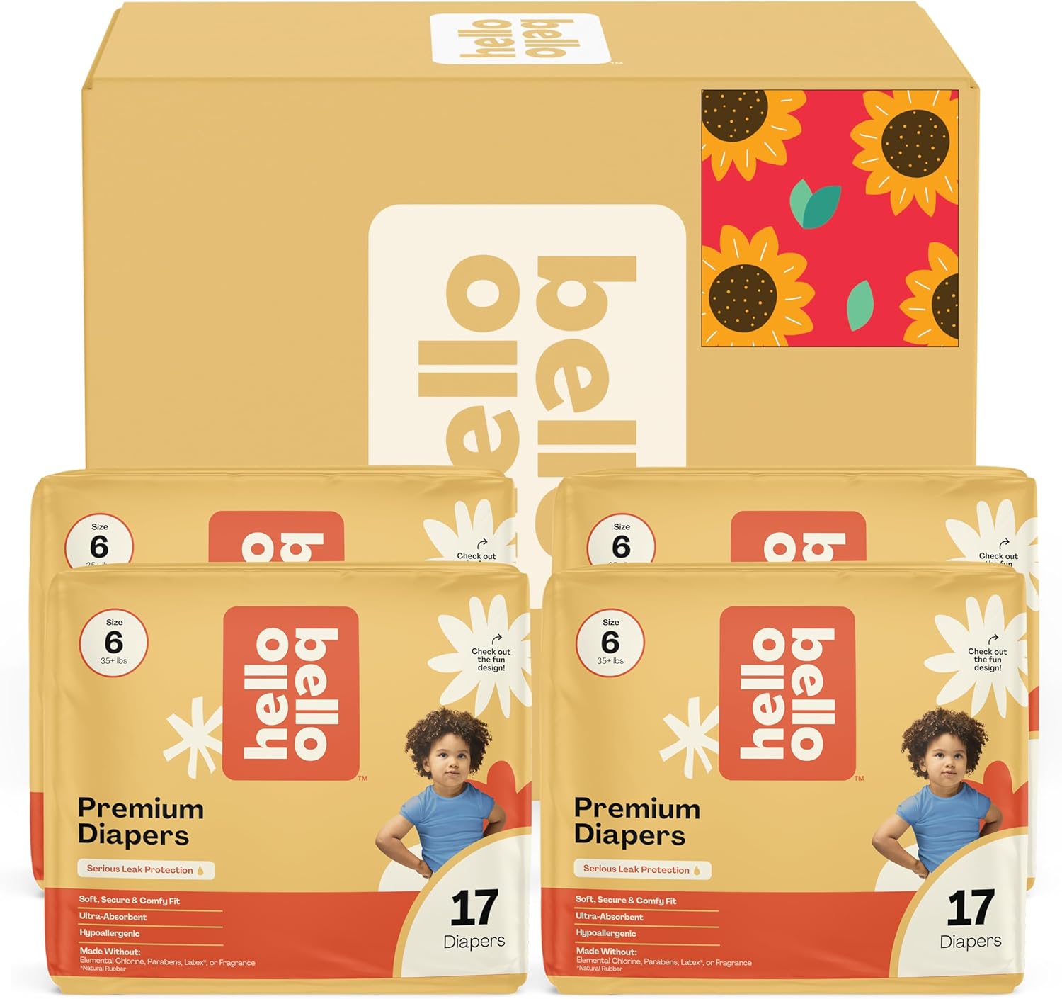 Hello Bello Diapers Size 6 Flower Child 68 Count Value Pack