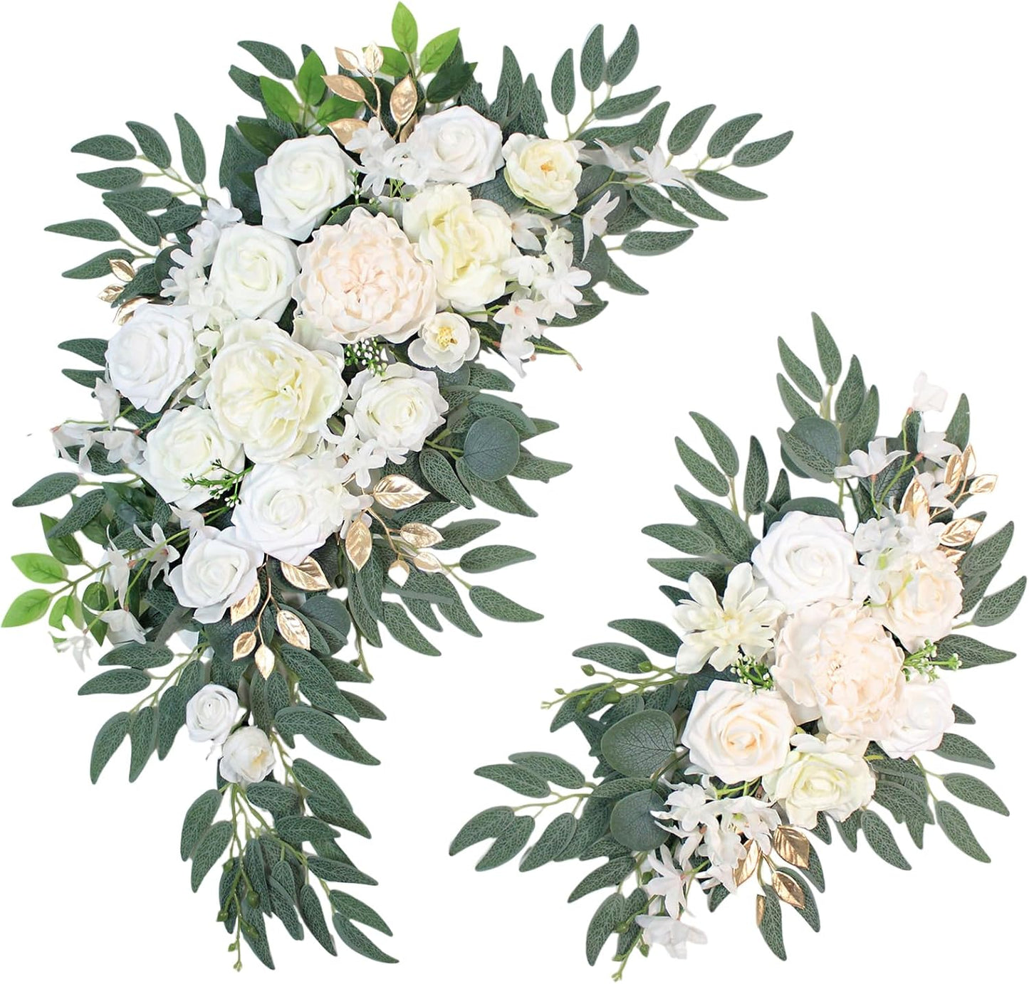 Pack of 2 Wedding Arch Decorations with Beautiful Floral Swag