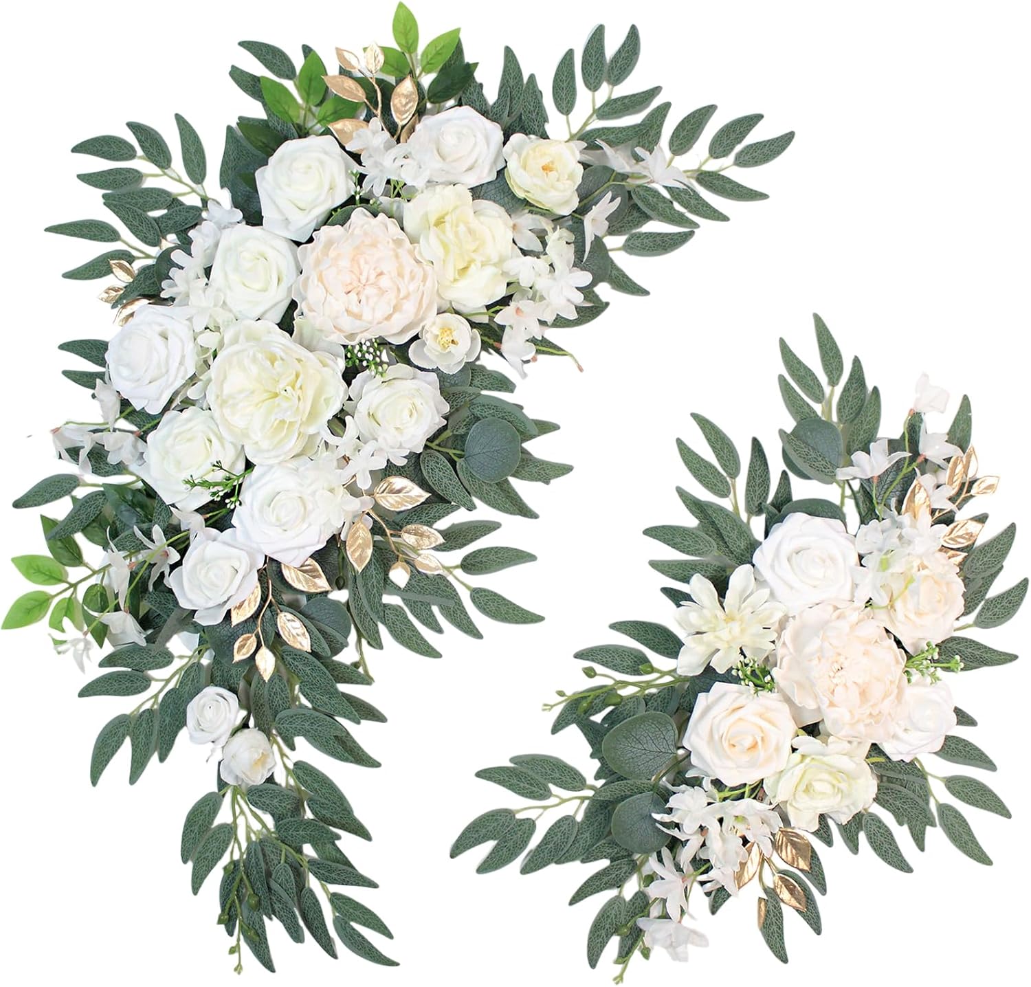 Pack of 2 Wedding Arch Decorations with Beautiful Floral Swag