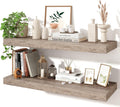 32in Floating Shelves 2-Pack Grey Rustic Wall Shelf - Deep Storage
