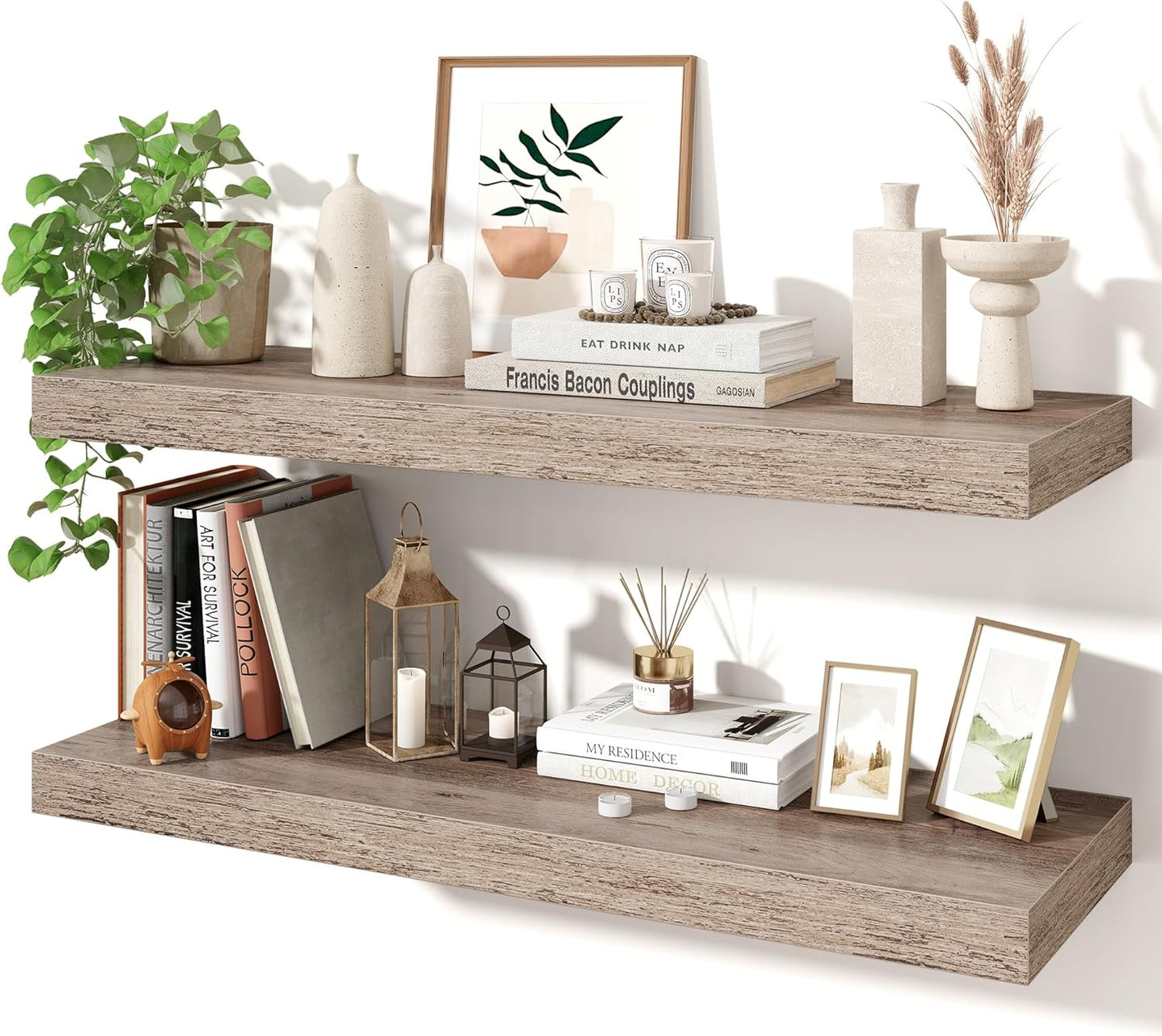Axeman 32Inch Floating Shelves for Wall - Rustic Wood Design