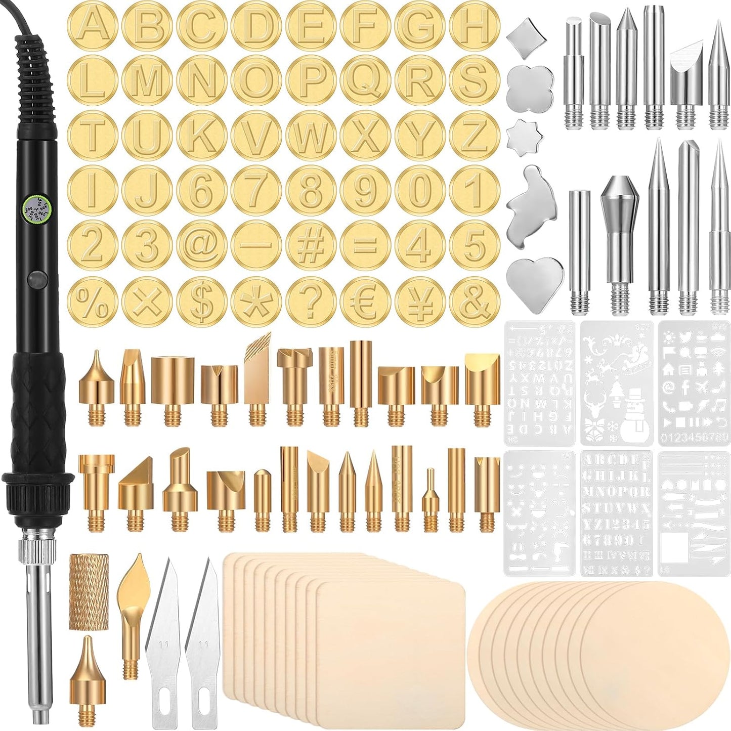 Lothee 136 Pieces Wood Burning Kit for Creative Pyrography Projects