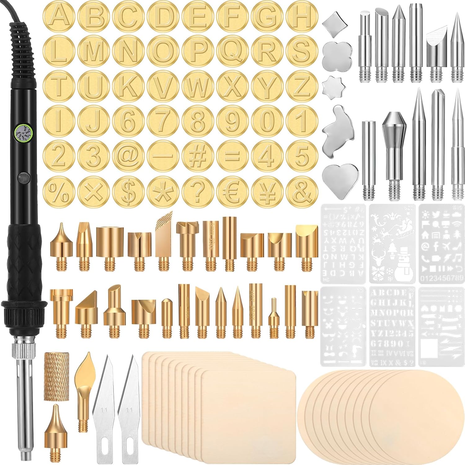 Lothee 136 Pieces Wood Burning Kit for Creative Pyrography Projects