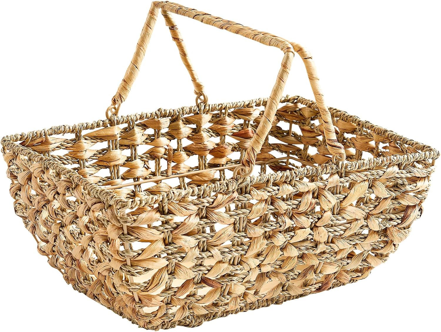 Wicker Picnic Basket with Handles for Camping and Storage