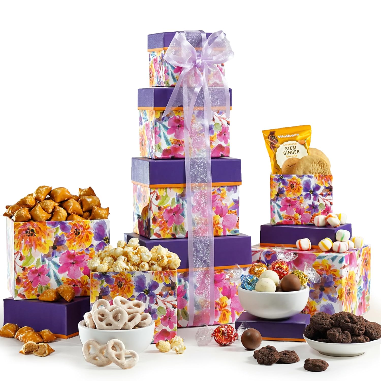 Gourmet Gift Basket Tower for Any Occasion - Perfect Snack Gifts