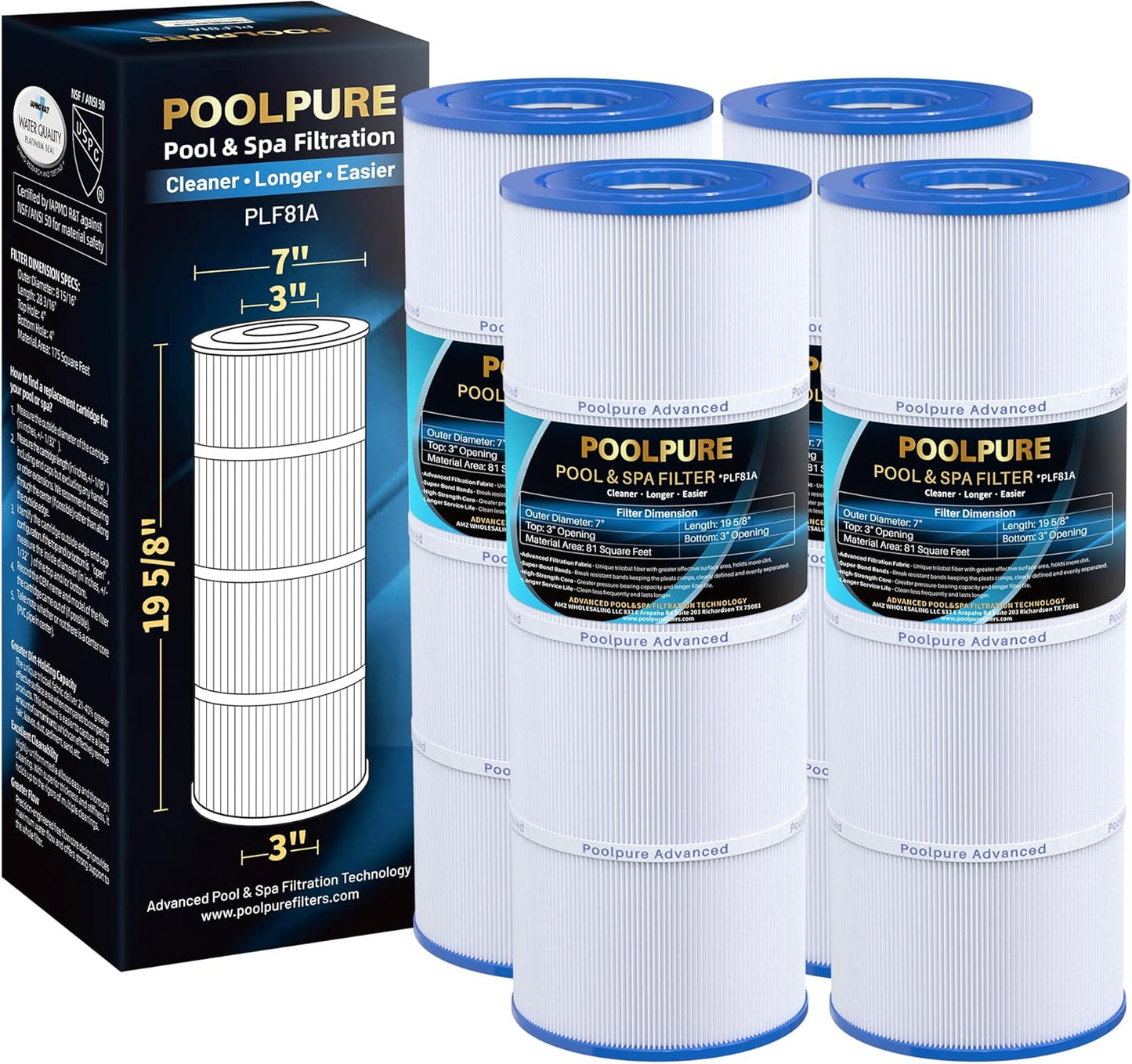 POOLPURE CX580XRE Pool Filter for Hayward C580E & More