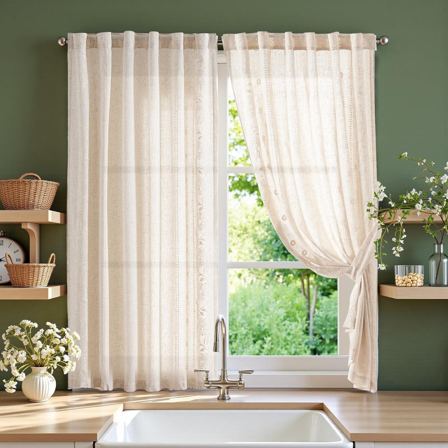 jinchan Winslow Linen Curtains for Elegant Home Decor