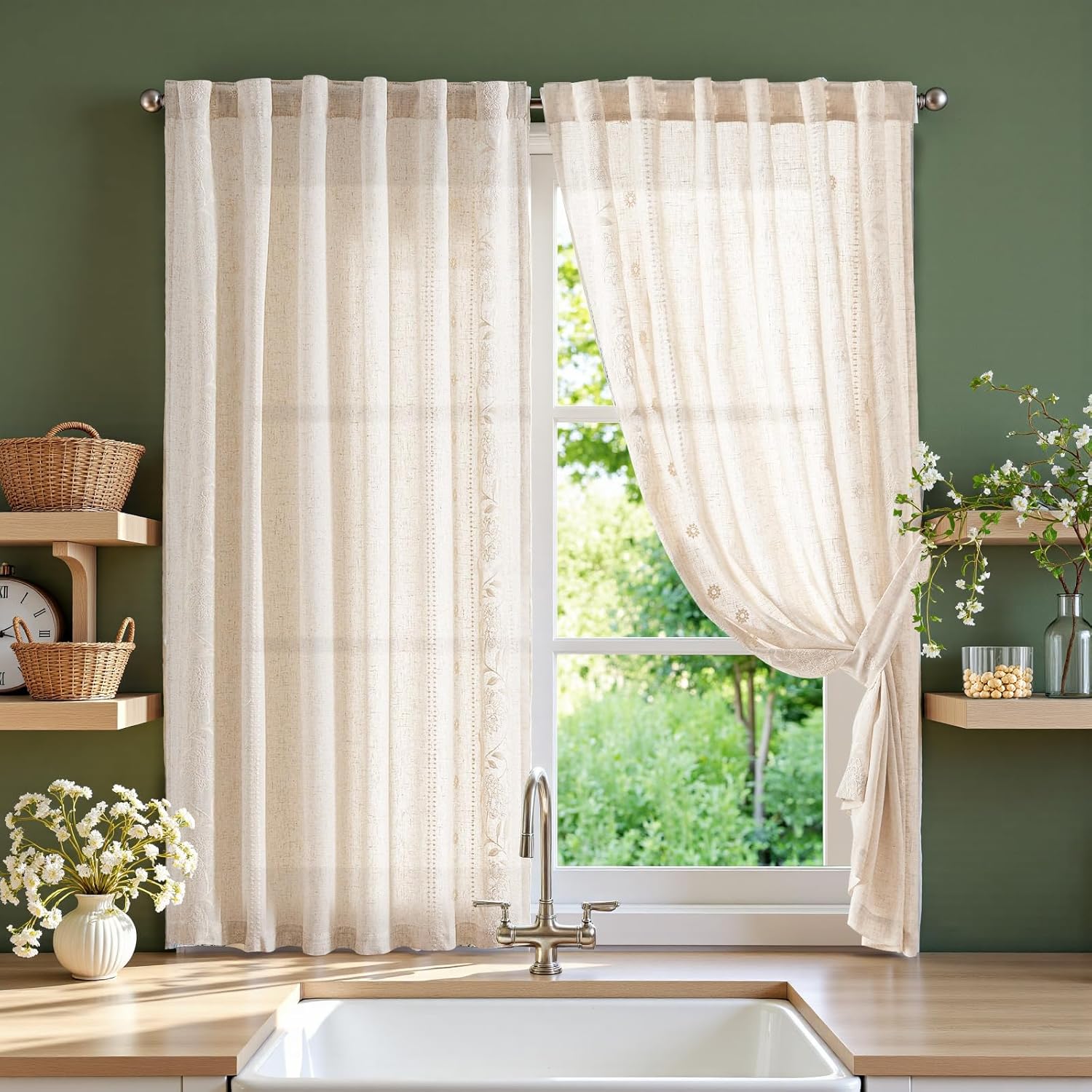 jinchan Winslow Linen Curtains for Elegant Home Decor