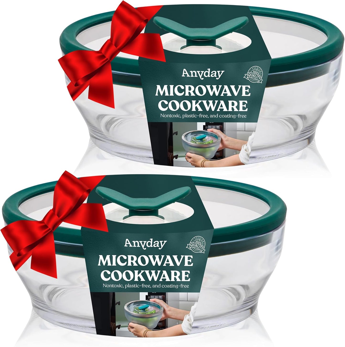 Anyday 2-Pack Glass Food Storage with Vented Lids for Meal Prep