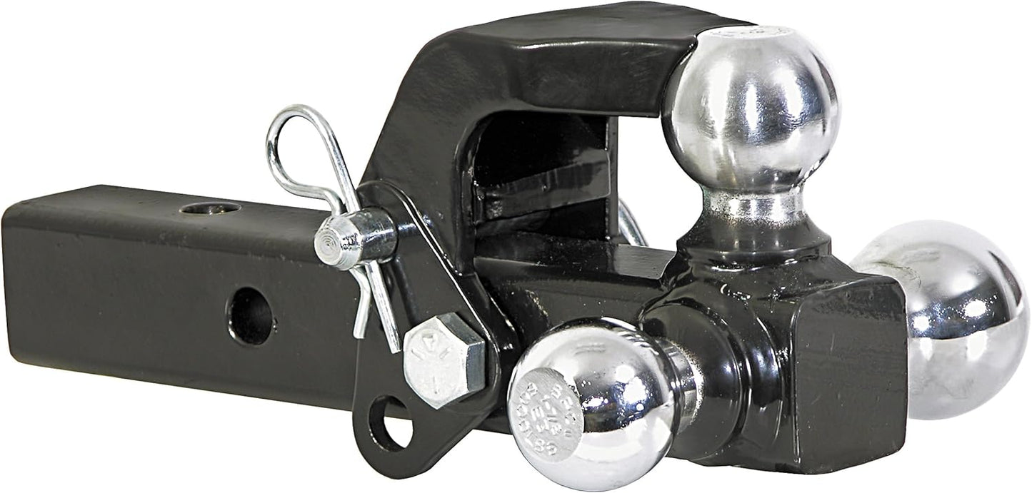 Tri-Ball Truck Hitch With Hook for 2 Inch Receiver Tubes