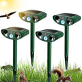 4 Pack Solar Ultrasonic Animal Repellent - Humane Outdoor Deterrent