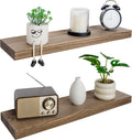 30 in Walnut Floating Shelves Set of 2 - Solid Pine Rustic Wall
