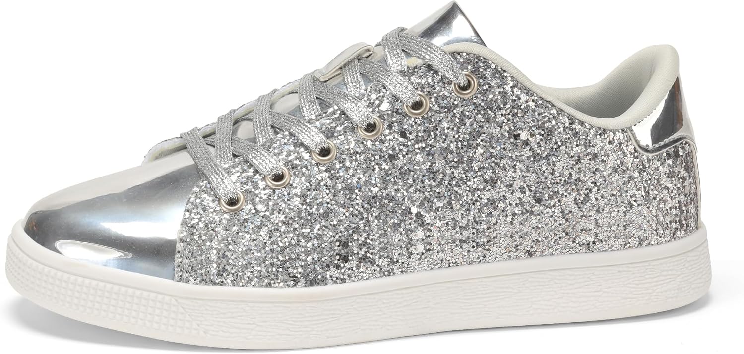 LUCKY STEP Glitter Shoes Sparkly Bling Fashion Sneakers for Women