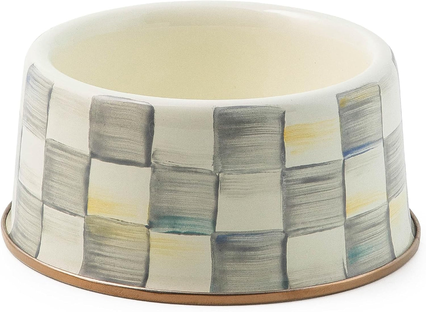 MACKENZIE-CHILDS Pet Bowl for Dogs and Cats in Gray-and-White