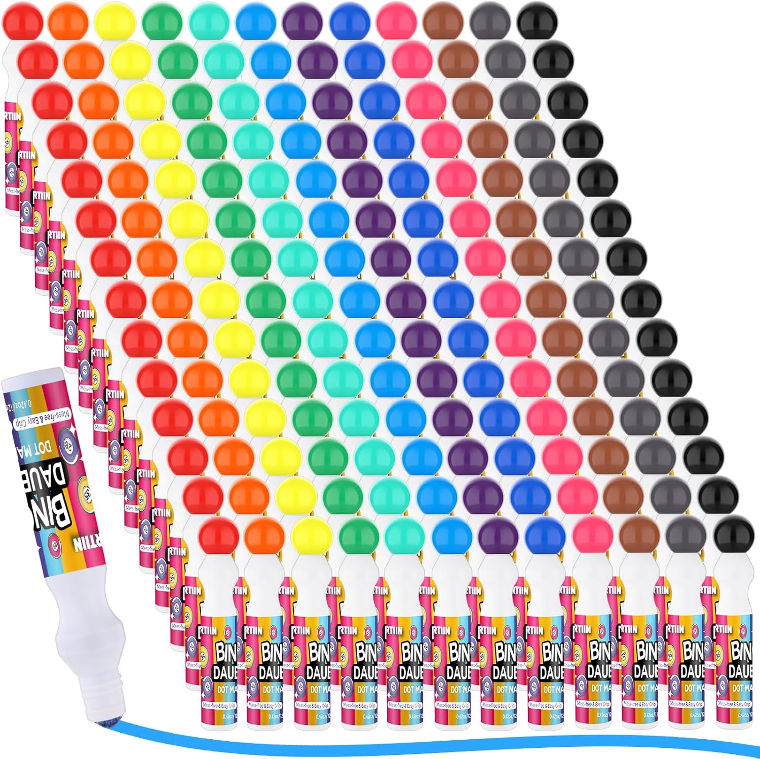 96pcs Bingo Daubers in 12 Colors for Creative Fun and Games