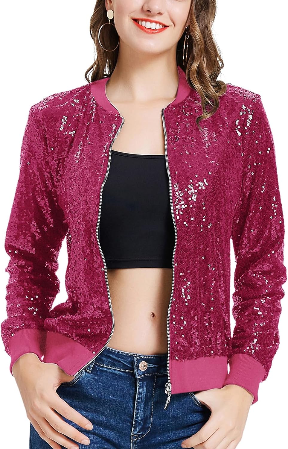 KANCY KOLE Womens Sequin Jacket for Parties and Casual Wear