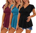 Ekouaer Maternity Shirts 3 Pack Flying Short Sleeve Nursing Tops also