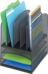 Onyx Mesh 5 Sorter and 3 Tray Desktop Organizer for Efficient Use