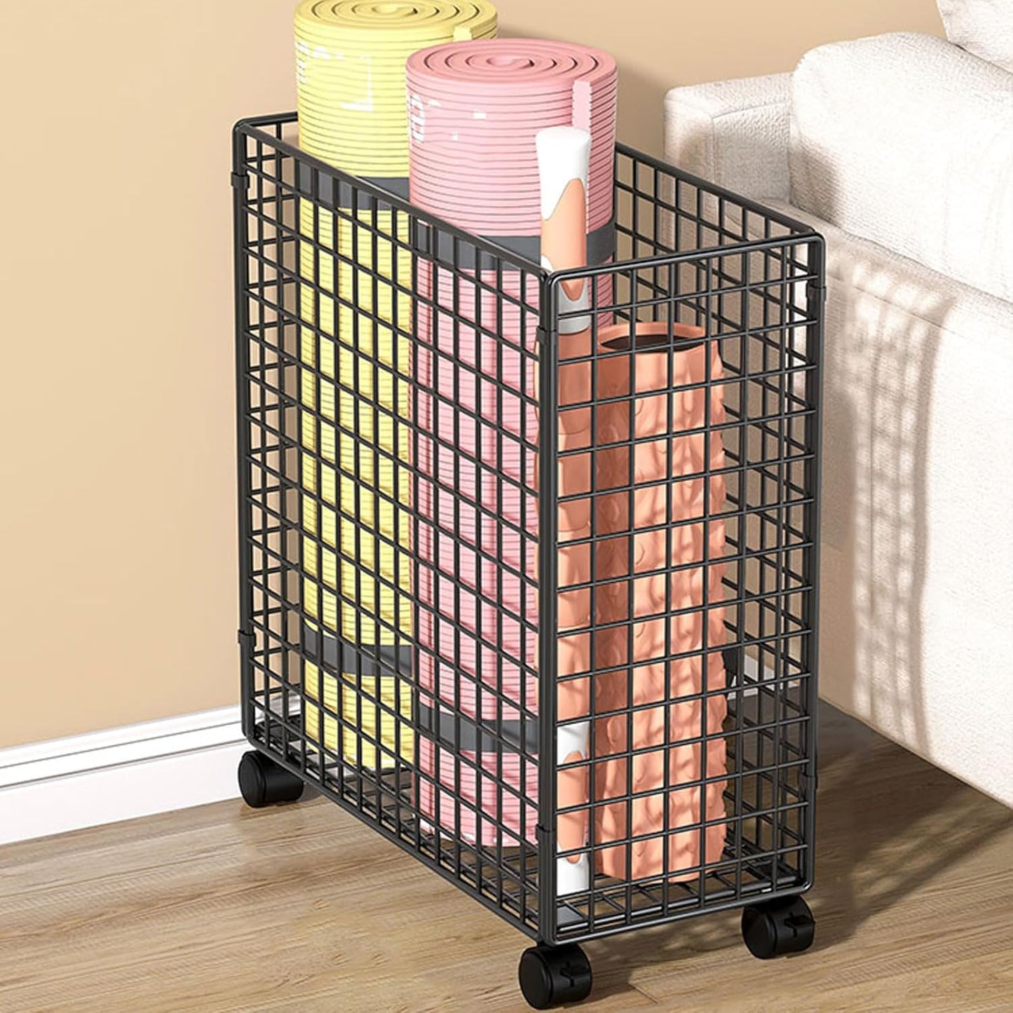 Portable Yoga Mat Storage Cart - Organize in Style!
