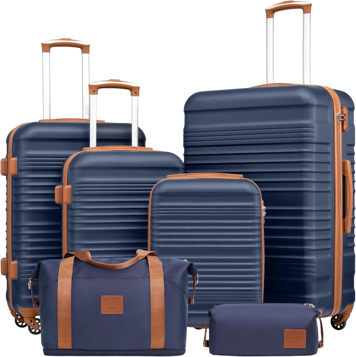Coolife Luggage Set 3 Piece Hardside Suitcase with TSA Lock