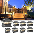 Fence Post Lights 25 Lumens Solar Deck Post Cap Lights - 8 Pack