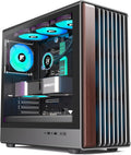 M2 PC Case Genuine Walnut Wood Front Panel - Preinstalled 7 ARGB Fans