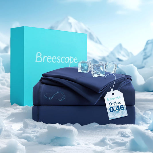 Breescape Cooling Sheet Set King Size for Hot Sleepers Comfort