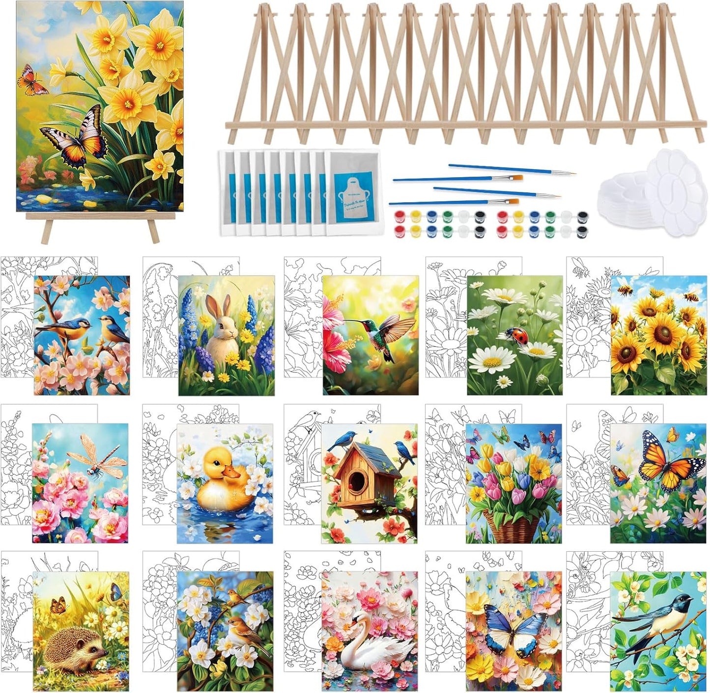 Tenceur Pre Drawn Canvas Set for Sip and Paint Parties