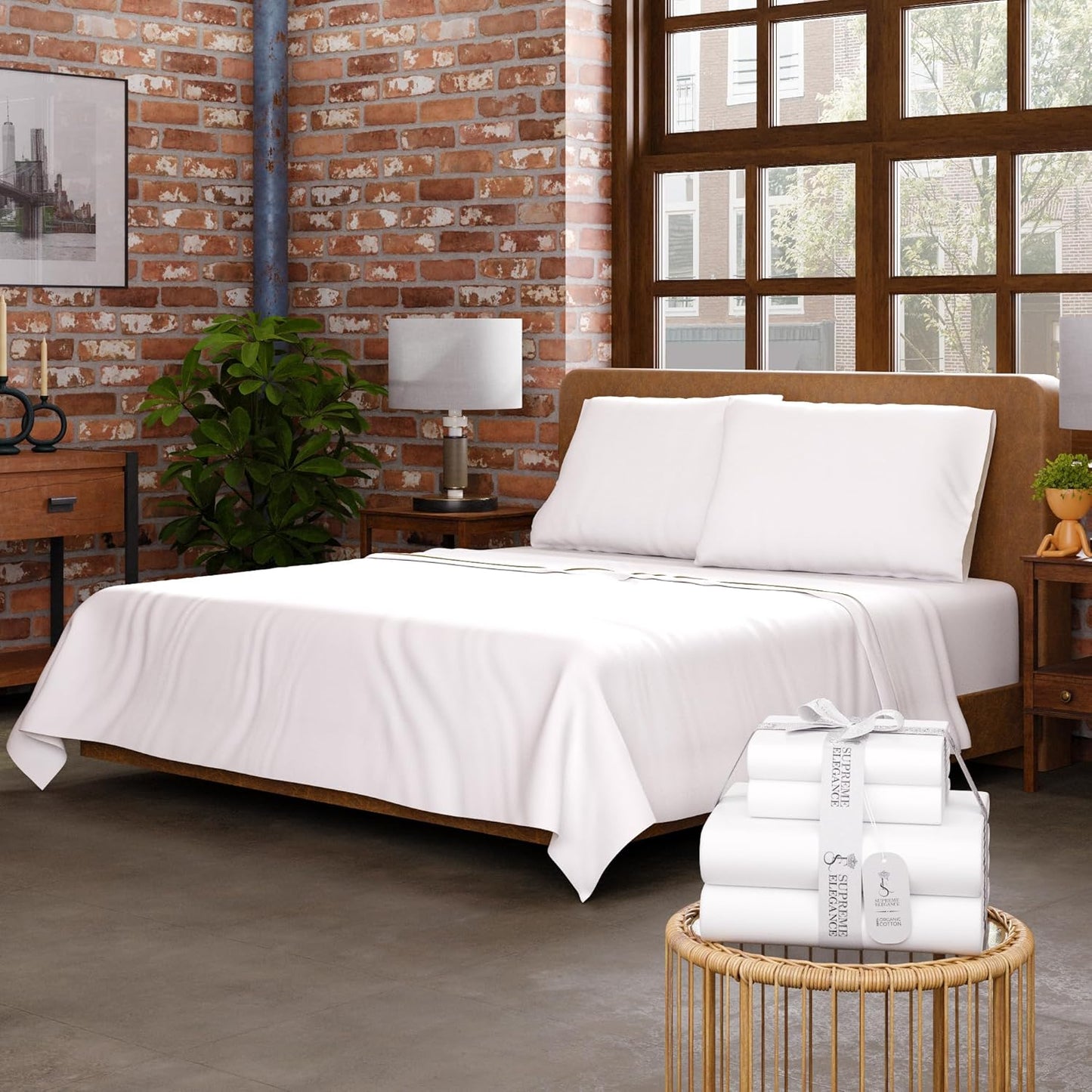 100% Organic Cotton King Sheet Set for Comfortable Sleep