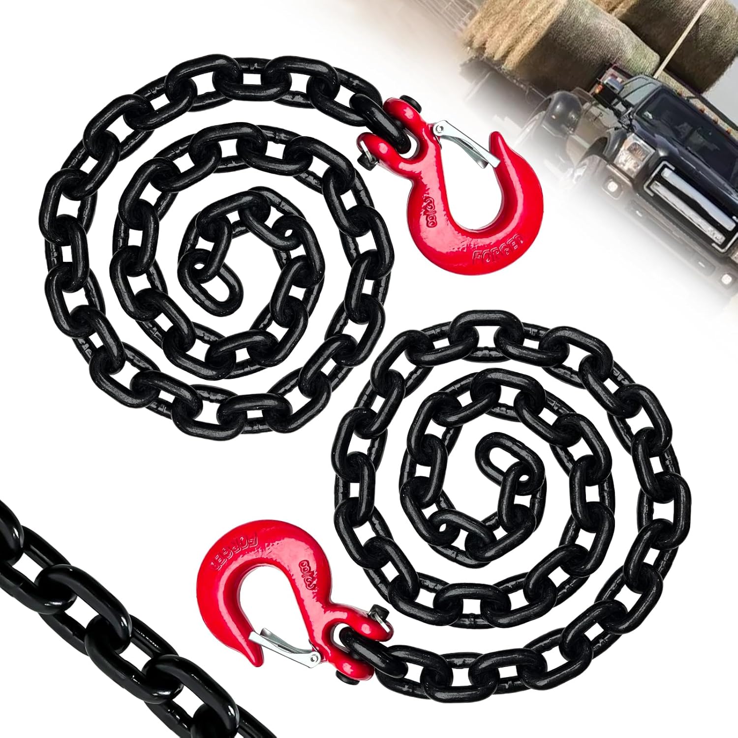 3/8 Trailer Safety Chains G80 Towing Chains for Heavy Loads