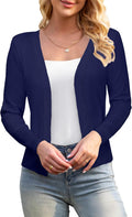 Women's 3/4 Sleeve Cropped Cardigan Sweaters Open Front - Lightweight
