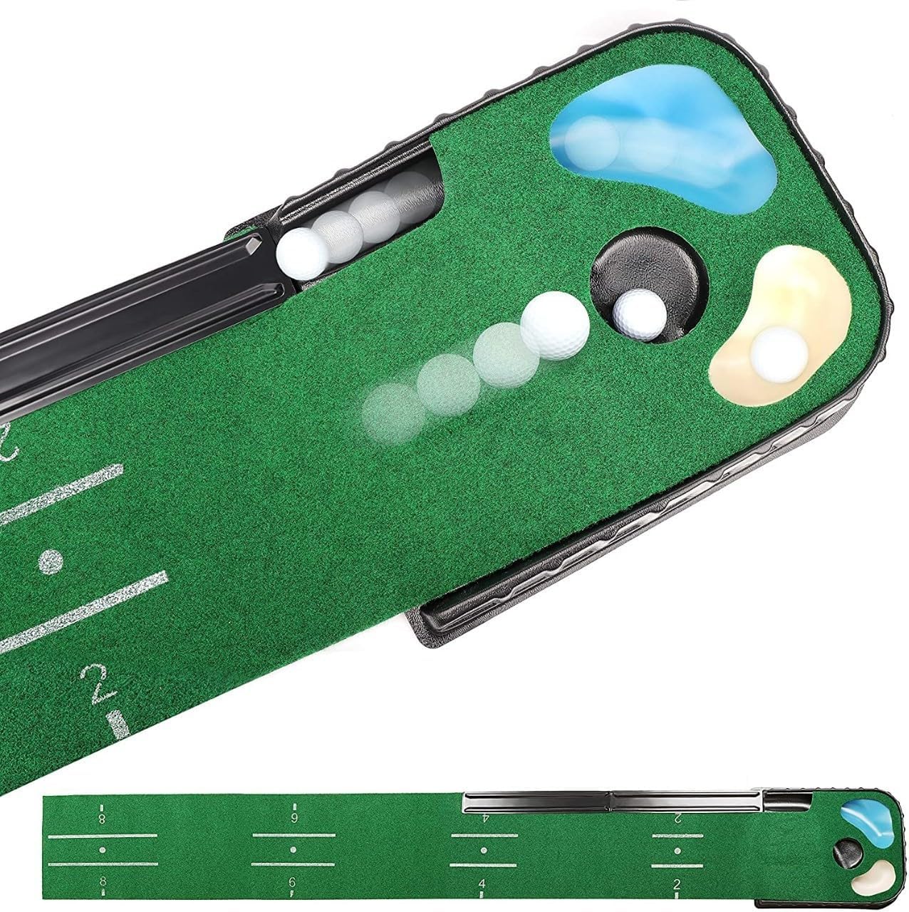 Portable 9ft Golf Putting Mat with Hazards - Ascent