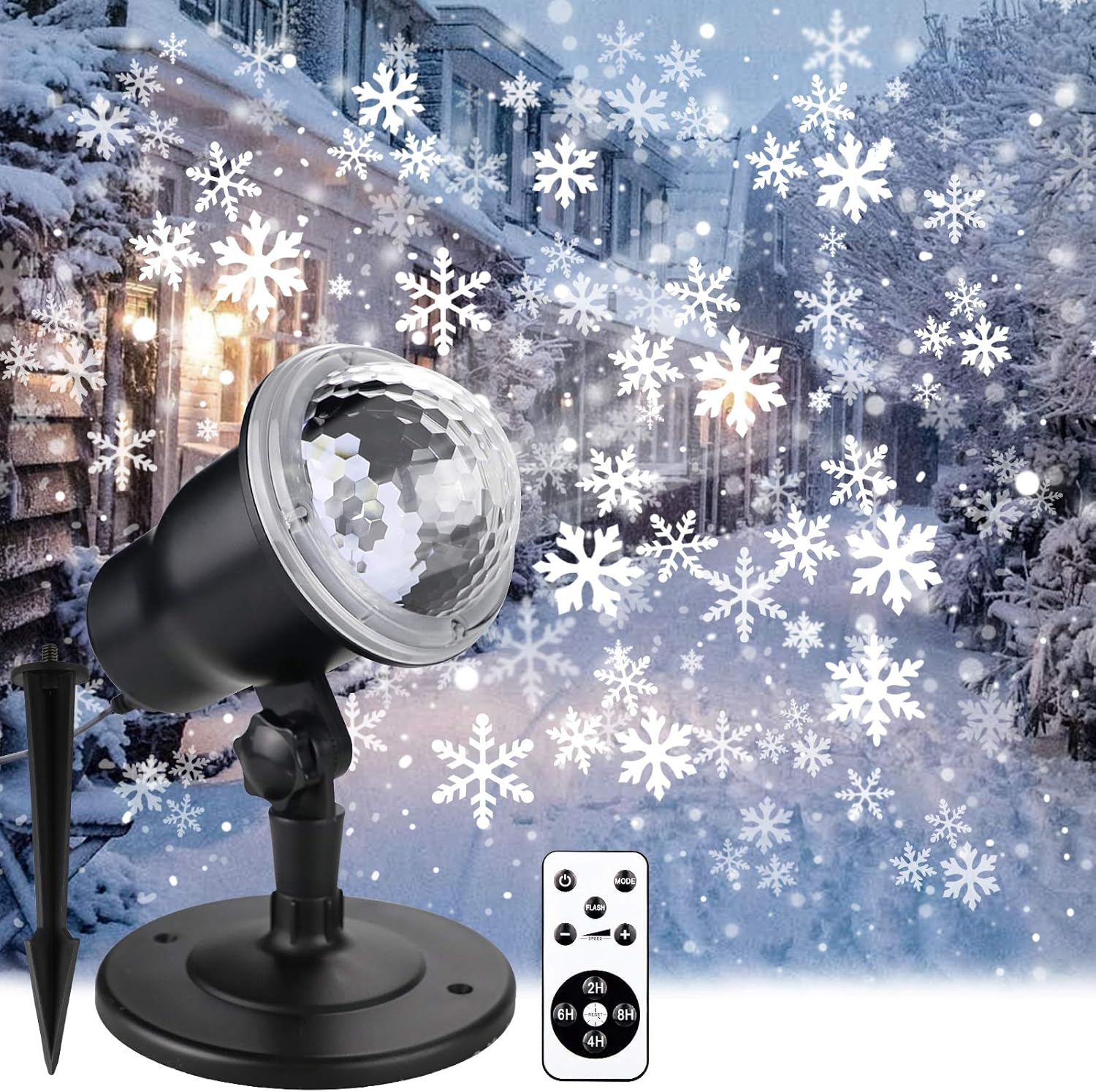 Wireless Snowflake Christmas Projector - Stunning Holiday Light Show
