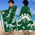 Dinosaur Hooded Bath Towel for Kids 30x53 in - Soft Thick Wrap