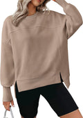BTFBM Womens Casual Crewneck Sweatshirt - Soft High Low Side Slit