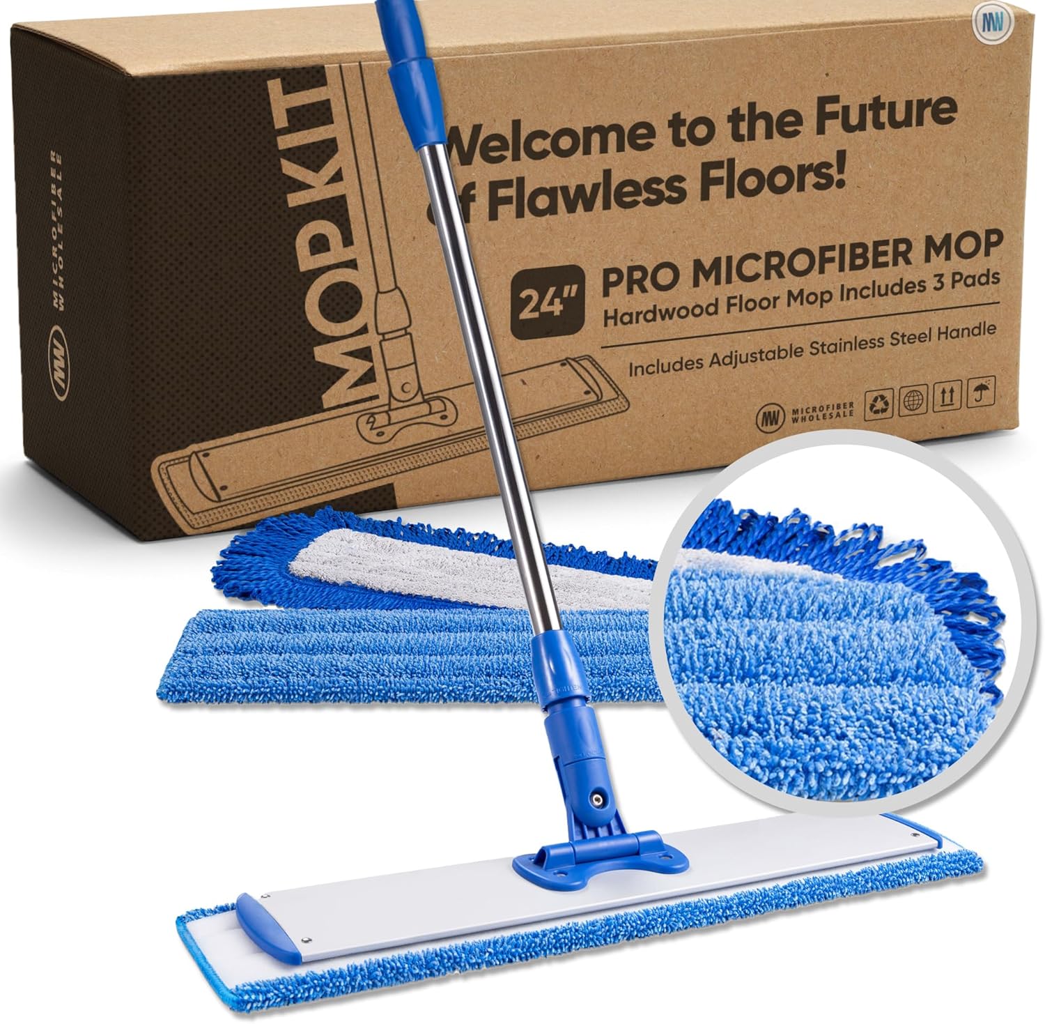 Microfiber Mop System for Hardwood, Laminate & Tile Floors