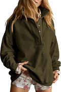 Gacaky Oversized Sweatshirt for Women - Soft Button Henley Pullover