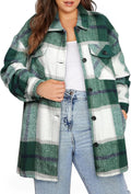 Plus Size Long Sleeve Plaid Shacket Jacket (1X-5X) - Cozy Corduroy Fit