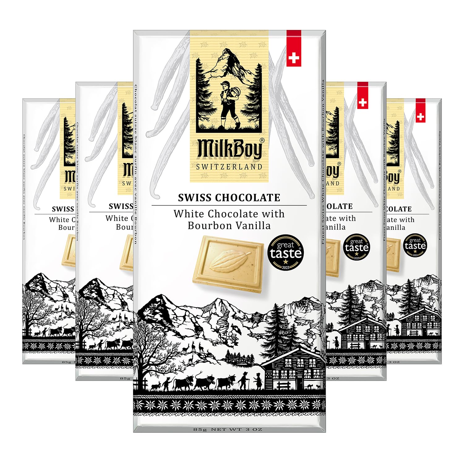 Gourmet White Chocolate Bars with Bourbon Vanilla - 3 oz Pack
