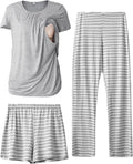 SUNNYBUY Womens Maternity Nursing Pajamas Set - 3 Piece (Style 1686)