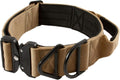 2 in Tactical Dog Collar Large Coyote Brown - Heavy Duty Nylon
