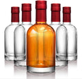 Set of 12 Glass Whiskey Bottles with Corks - Durable Airtight 375 mL