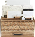 Natural Wood Desktop Mail Organizer - Three-Tiered Mail Holder