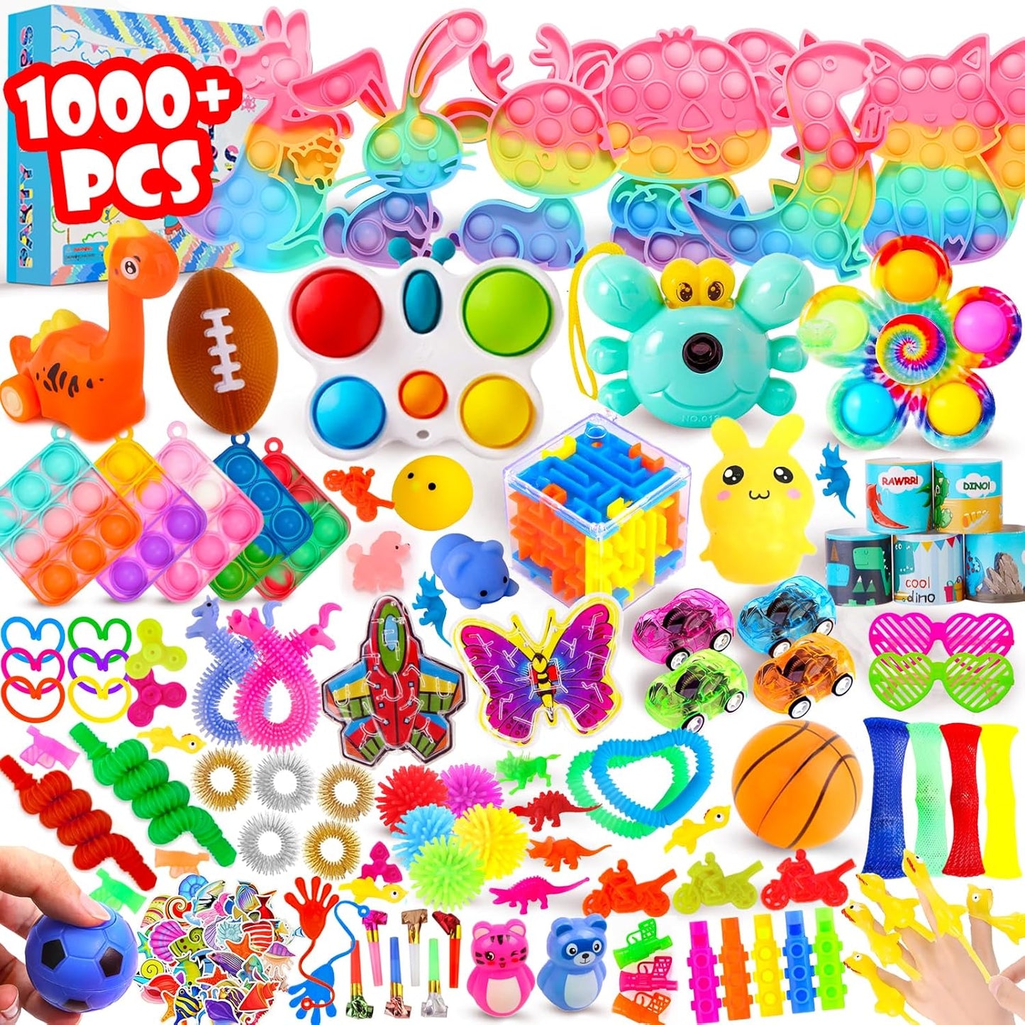 DKZ 1000Pcs Fidget Toys Pack - Ultimate Stress Relief!