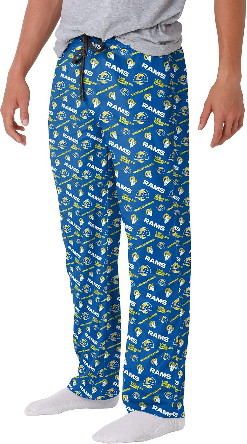 FOCO Men's NFL Team Logo Repeat Print Lounge Pants for Comfort