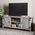 58 Farmhouse Grey TV Stand with Barn Doors