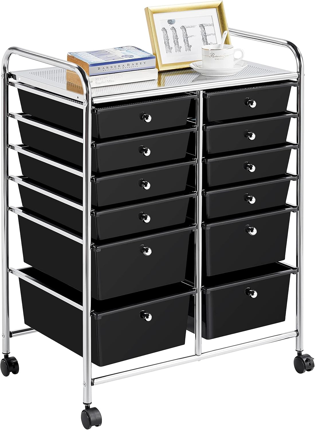 Yaheetech 12 Drawers Rolling Storage Cart for Versatile Use