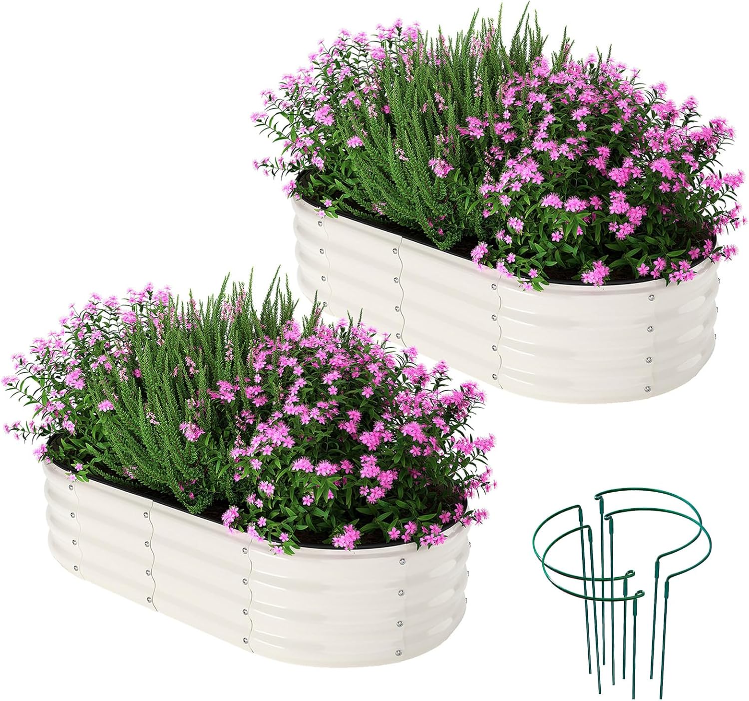 Galvanized Metal Planter Raised Garden Bed Kit for Outdoor Use