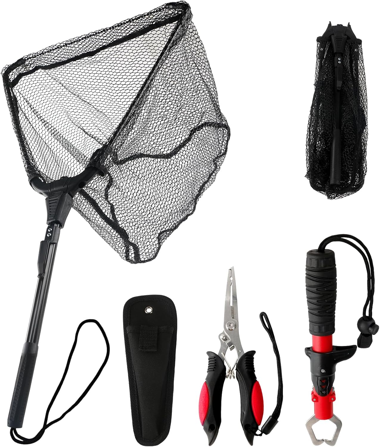Mouhike 3Pcs Fishing Tool Kit: Net, Gripper, Pliers
