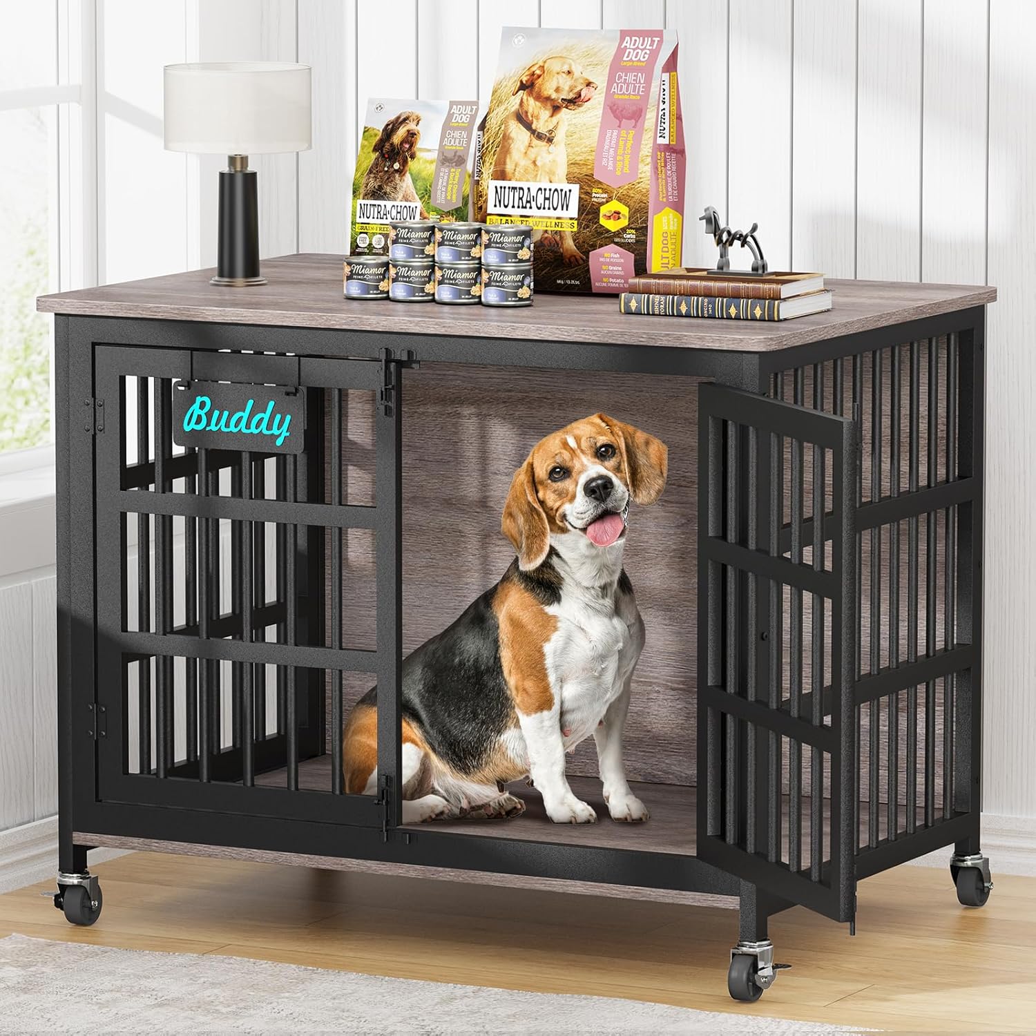 Sturdy Indoor Dog Crate Furniture for Medium Dogs by EasyCom